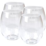 Depa Drinkglazen - set van 4x - transparant - onbreekbaar kunststof - 390 ml - feest waterglazen