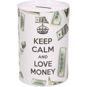 Concorde spaarpot blik dollar biljetten - keep calm - 10 x 15 cm