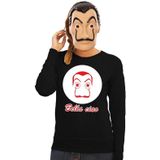 Zwart Salvador Dali sweatshirt maat S - met La Casa de Papel masker voor dames - kostuum
