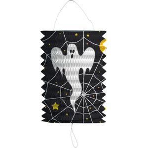 Ronde lampion 16 cm spook - Halloween trick or treat lampionnen versiering - treklampion