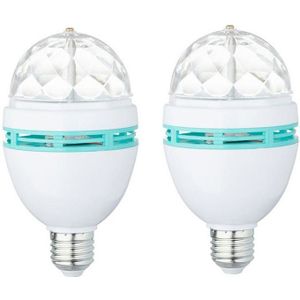 2x Disco lampen/lichten E27 fitting 360 graden roterend- Disco bol voor fitting - 2,5 Watt - Ledlampen