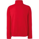 Rode fleece sweater/trui met rits kraag voor heren/volwassenen - Katoenen/polyester sweaters/truien