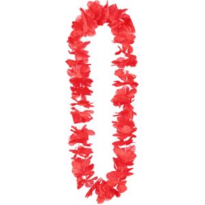 Boland Boland Hawaii krans/slinger - Tropische kleuren rood - Bloemen hals slingers - Party verkleed accessoires