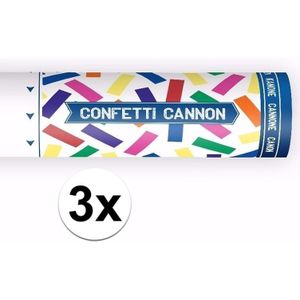 3x Confetti kanon kleuren mix 20 cm - confetti shooter / party popper