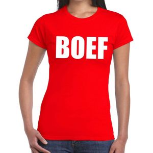 Boef tekst t-shirt rood dames - dames shirt Boef