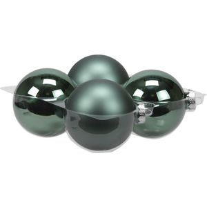 4x stuks kerstversiering kerstballen emerald groen (greenlake) van glas - 10 cm - mat/glans - Kerstboomversiering