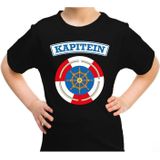Kapitein verkleed t-shirt zwart voor kids - maritiem carnaval / feest shirt kleding / kostuum / kinderen
