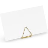 PartyDeco naamkaart/plaatskaart houders - driehoek - Bruiloft - 20x - goud - 2,3 cm