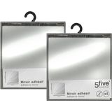 5Five Plak spiegels tegels - 12x stuks - glas - zelfklevend - 20 x 20 cm - vierkantjes - muur/deur/wand