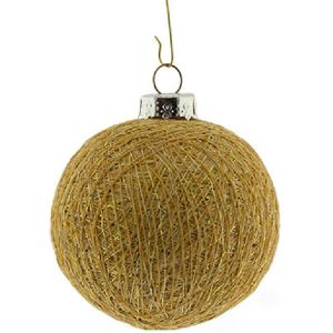 Cotton Balls kerstballen - goud - katoen - 6,5 cm