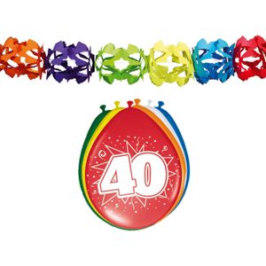 Folat - 40 jaar feestartikelen pakket - 2x slingers en 24x ballonnen