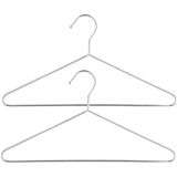 Set van 25x stuks metalen kledinghangers chroom 40 x 21 cm - Kledingkast hangers/kleerhangers