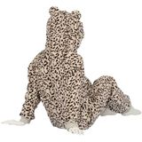Zachte luipaard/cheetah print onesie voor kinderen roze maat 128/140 - Jumpsuit huispak met dierenprint
