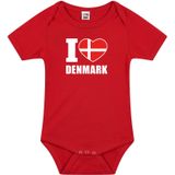 I love Denmark baby rompertje rood jongens en meisjes - Kraamcadeau - Babykleding - Denemarken landen romper
