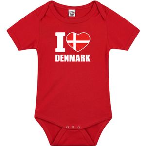 I love Denmark baby rompertje rood jongens en meisjes - Kraamcadeau - Babykleding - Denemarken landen romper