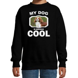 Spaniel honden trui / sweater my dog is serious cool zwart - kinderen - Spaniel liefhebber cadeau sweaters - kinderkleding / kleding