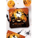 Fiestas Guirca Halloween/horror pompoen servetten - 36x - zwart - papier - 33 cm- Tafeldecoratie