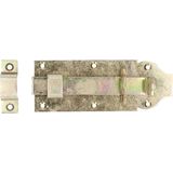 Deltafix schuifslot/hangslotschuif - 2x - 16 x 4.5cm - geel verzinkt staal - deur - schutting - hek