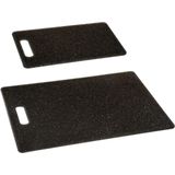 Set van 4x stuks zwart snijplanken 25/36 cm van kunststof - Broodplanken - Snijplankjes