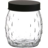 Urban Living Voorraadpot/bewaarpot Mora - 1.2L - glas - zwart - D13 x H15 cm