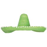 Guirca Mexicaanse Sombrero hoed voor heren - carnaval/verkleed accessoires - groen - dia 60 cm