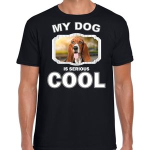 Basset honden t-shirt my dog is serious cool zwart - heren - Basset liefhebber cadeau shirt