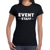Event staff tekst t-shirt zwart dames - evenementen personeel / crew shirt