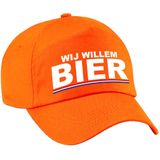 4x stuks wij Willem BIER pet / baseball cap oranje - dames en heren - Koningsdag - EK/ WK/ Holland supporter