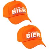 4x stuks wij Willem BIER pet / baseball cap oranje - dames en heren - Koningsdag - EK/ WK/ Holland supporter