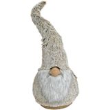 Pluche gnome/dwerg decoratie pop/knuffel grijs 67 cm - Kerstgnomes/kerstdwergen/kerstkabouters