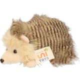 Uni Toys Knuffeldier Egel - zachte pluche stof - bruin - 23 cm - dieren speelgoed