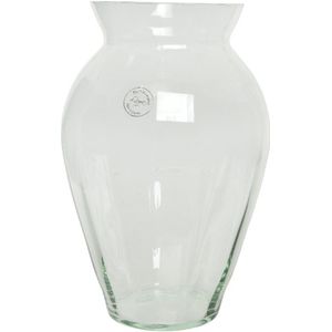 Bloemen Vaas Transparant van Glas 30 cm Hoog Diameter 20 cm - Handgemaakte Stijlvolle Vazen Voor Binnen Gebruik