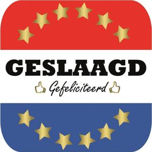 45x Bierviltjes Geslaagd Nederlandse vlag vierkant - Diploma/geslaagd/afgestudeerd feestartikelen