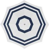 Parasol - Wit/blauw - D120 cm - incl. draagtas - parasolvoet - 42 cm