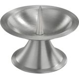 4x Luxe metalen kaarsenhouders zilver voor stompkaarsen van 5-6 cm - Stompkaarshouder -  Kaarshouder/kaarsen standaard - Kandelaar voor stompkaarsen - Woonaccessoires