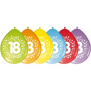 32x stuks verjaardag leeftijd party ballonnen in 18 jaar thema - Opgeblazen 29 cm - Feestartikelen/versieringen