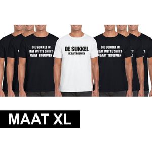 Vrijgezellenfeest heren t-shirt pakket De Sukkel - 7 shirts - maat XL