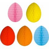 5x stuks hangende gekleurde paaseieren van papier 20 cm - Paas/Pasen thema decoraties/versieringen - Honeycombs