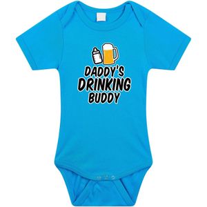 Daddys drinking buddy cadeau romper blauw voor babys - Vaderdag / papa kado / geboorte / kraamcadeau - cadeau voor aanstaande vader