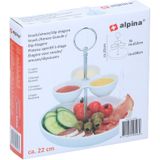 Alpina Etagere - 2x - 2-laags - wit - keramiek - D17,5 x H22 cm