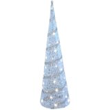 LED verlichte kegels - kerstboom lampen- set 2x st - 59 en 79 cm- rotan/kunststof