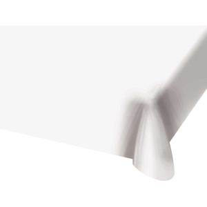 4x stuks tafelkleed van wit plastic 130 x 180 cm - Tafellakens/tafelkleden voor verjaardag of feestje