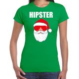 Fout Kerstshirt / Kerst t-shirt Hipster Santa groen voor dames- Kerstkleding / Christmas outfit