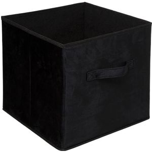Opbergmand/kastmand 29 liter zwart polyester 31 x 31 x 31 cm - Opbergboxen - Vakkenkast manden