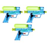 3x Waterpistool/waterpistolen blauw 15 cm