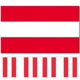 Bellatio Decorations - Vlaggen versiering - Oostenrijk - Vlag 90 x 150 cm en vlaggenlijn 3m