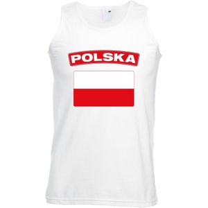 Polen singlet shirt/ tanktop met Poolse vlag wit heren