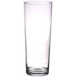 Rechte Cilinder Vaas/Vazen Glas 24 cm - Kleine Glazen Vaasjes - Bloemenvazen van Glas