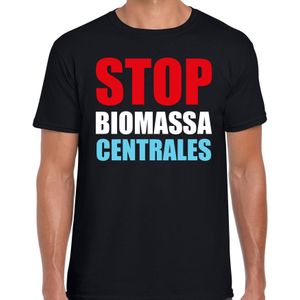 Stop biomassa centrales protest t-shirt zwart voor heren - staken / betoging /  demonstratie shirt