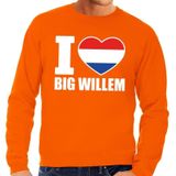 Oranje I love big Willem grote maten sweatshirt heren - Oranje Koningsdag/ Holland supporter kleding
